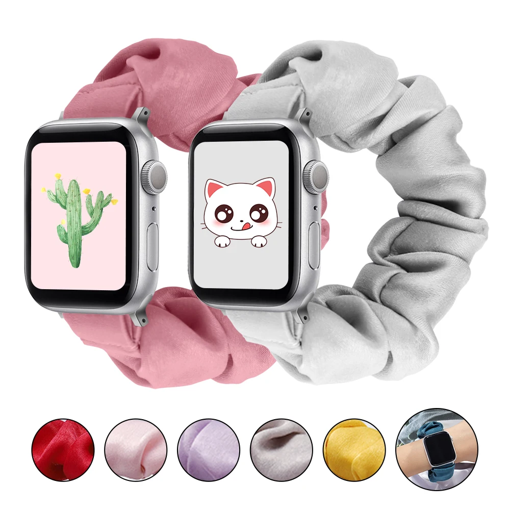 Ремешок для Apple Watch Band Series 7 SE 654321 38 мм 40 42 44 41 45 женский эластичный браслет наручных