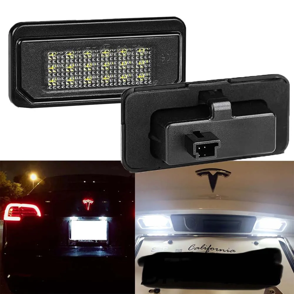 

2pc For Tesla Model X 2016 2017 2018-2022 Led License Plate Lights Lamp Model S 2017 2018 2019 2020 2021 18-SMD White LED Canbus