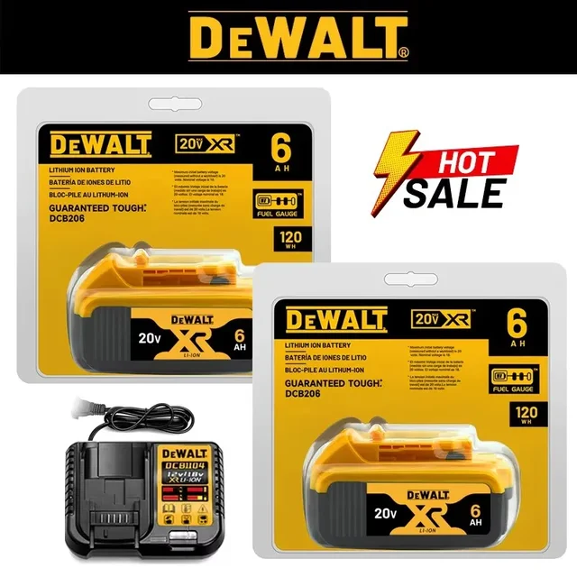 Batterie de remplacement pour outil électrique DeWalt 20V 6.0Ah 100% originale pour DeWalt DCB184 DCB181 DCB182 DCB200 1