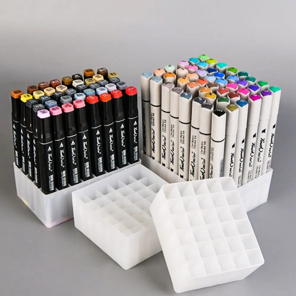 Marker Pen Storage Holder 12/30/40 Slots Multifunctional Large-capacity Brush Pen Rack Make-up Brush Stand Table Organizer Case