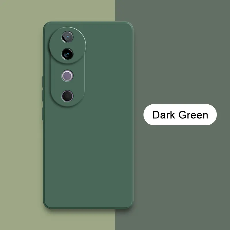 Classic Lens Protector Liquid Silicone Soft Phone Case - Stylish Square Design