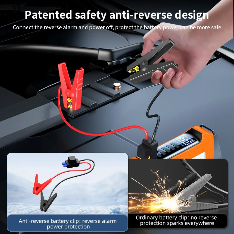PSOOO 6000a Car Jump Starter 180 PSI Compressor Battery Portable Powerbank Super Capacitor Booster 12v Emergency Jumper Air Pump