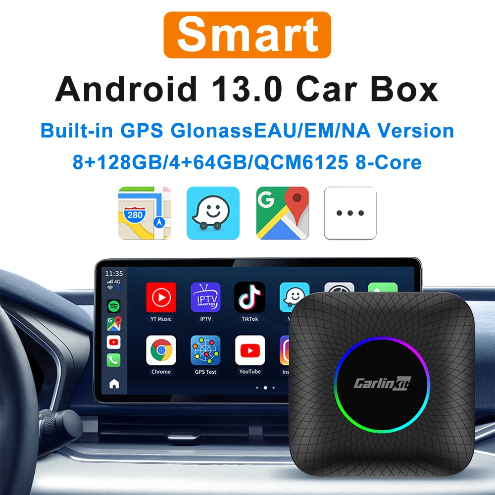 2023 CarlinKit CarPlay AI Box Android 13.0 QCM6225 4-Core Android