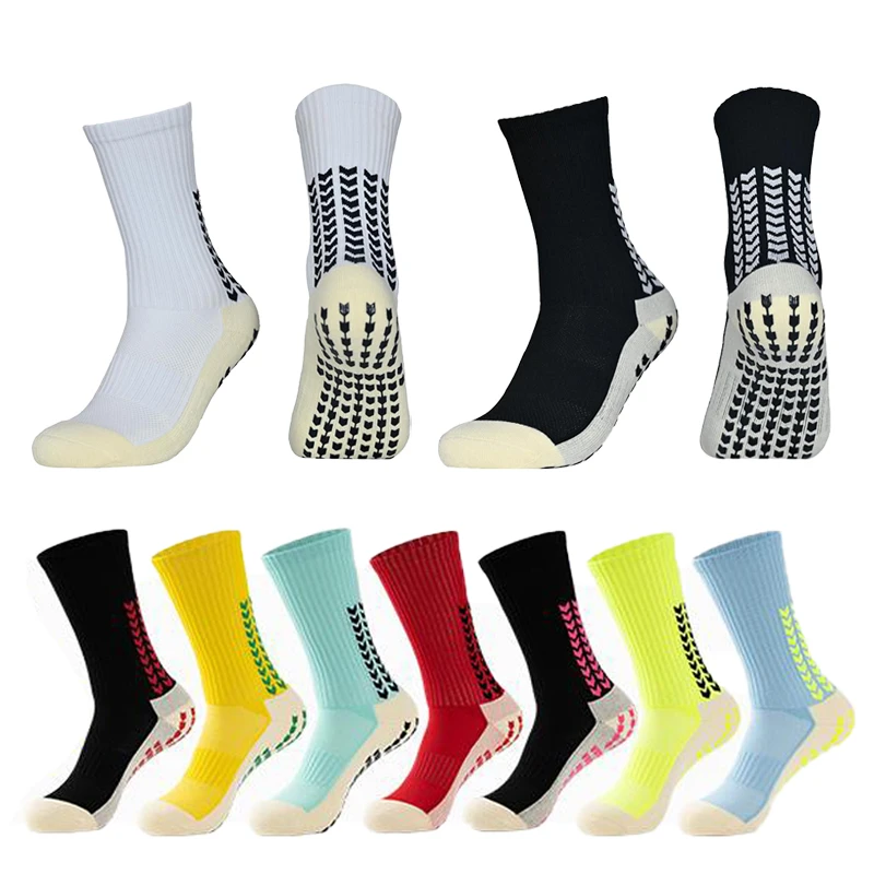 

Absorb Sweat Outdoor Football Socks Anti Slip Soccer Men Women Sport Socks Sword Shaped Friction Film Towel Bottom Sock