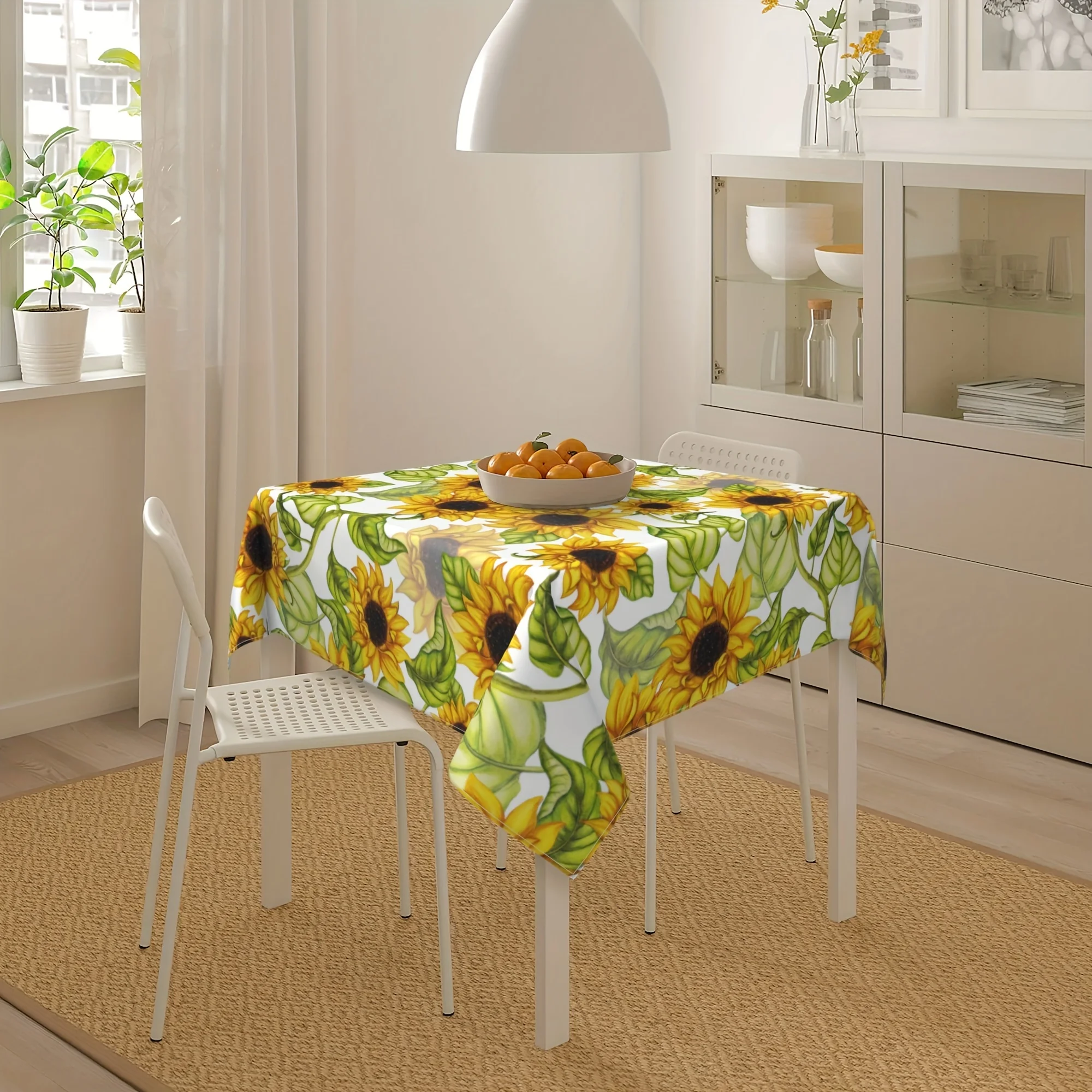 1PC Sunflower Flower Square Tablecloth Washable Dining Decoration Holiday Family Party Picnic Decorations