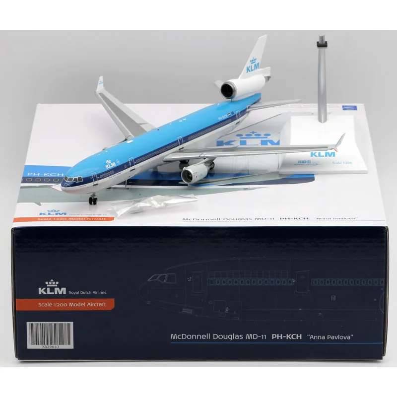 

XX20043 Alloy Collectible Plane Gift JC Wings 1:200 KLM Airlines McDonnell Douglas MD-11 Diecast Aircraft Jet Model PH-KCH