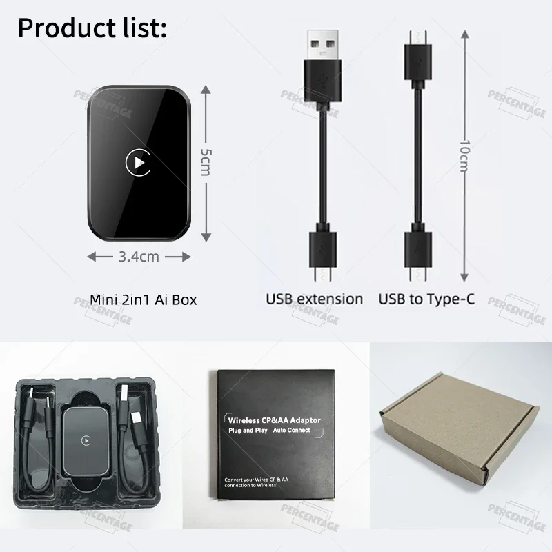 Mini 2in1 Wired to Wireless Carplay Android Auto Adapter for Car Radio Smart Audio Box Bluetooth WiFi Auto Connection car stereo wireless car adapter