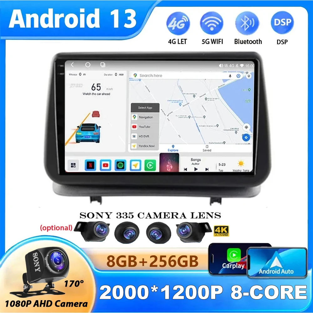 Android 13 Auto Carplay Autoradio Per Renault Clio 3 Clio 3 2005-2014 Lettore Video Multimediale Navigazione Gps Stereo 2Din Dvd Dsp