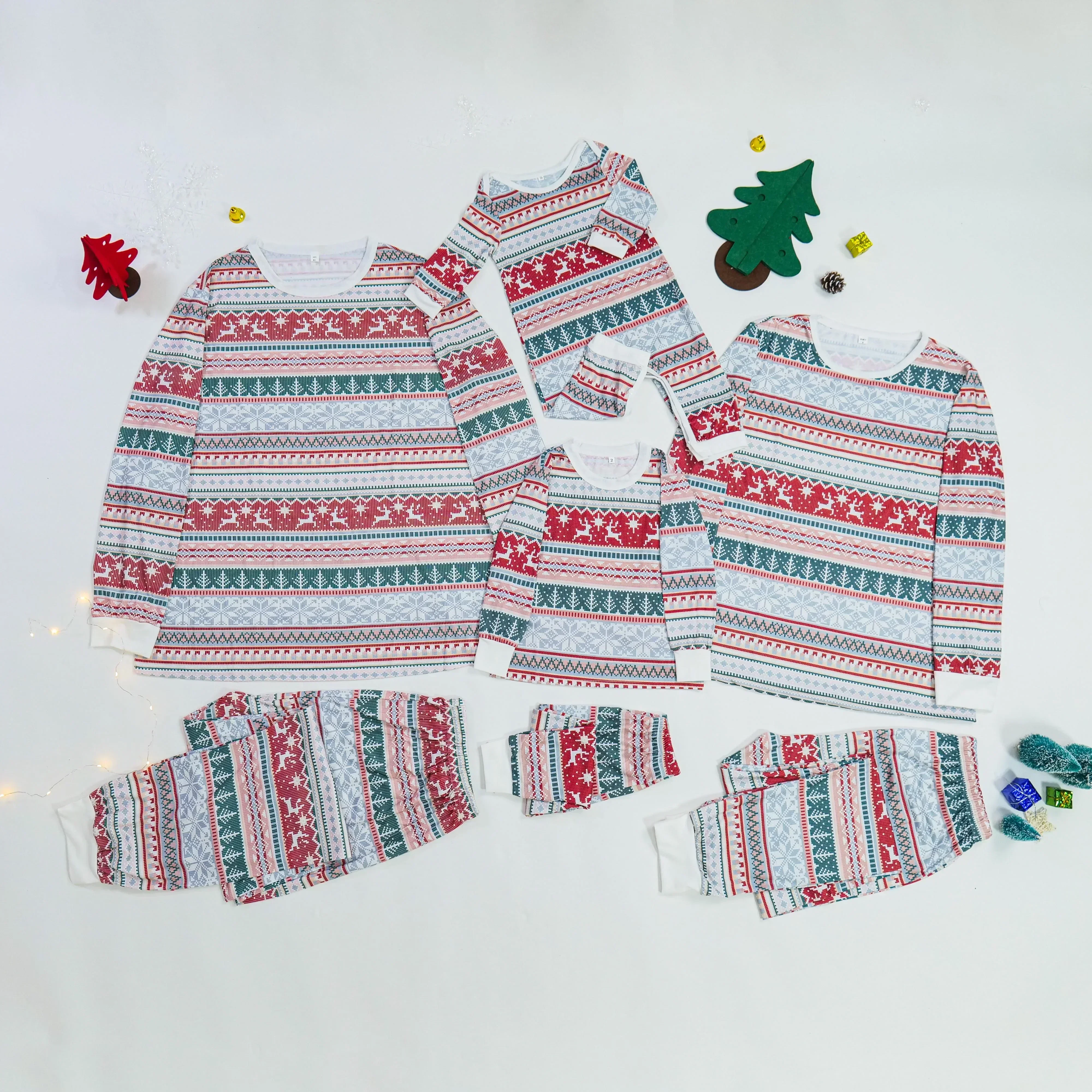 Matching Pajamas Christmas Matching Family Pajamas Set All Over Print Mother Father Kids Clothes Soft 2 Pieces Suit Sleepwear Xmas Look