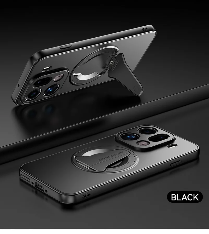 Skin-like Frosted Eco-friendly Magnetic Case with Holder and Anti-Drop Protection