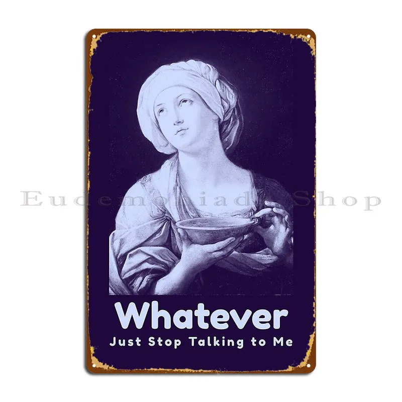 Qualsiasi Cosa Basta Smettere Di Parlare Con Me Metal Sign Cinema Club Designs Funny Bar Tin Sign Poster