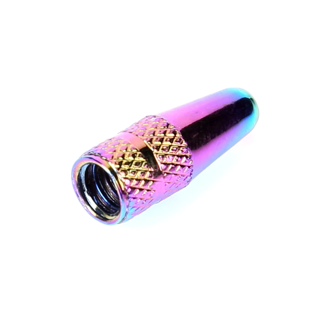 5pcs Bicycle Wheel Valve Dust Cover Replacement Bike Tire Valve Stem Caps Rainbow Color Aluminum Alloy Parts for  Valves