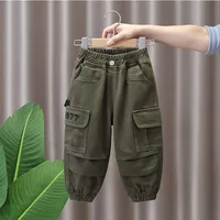 Spring and Autumn Kids Boys Pants 2024 New style Children's Handsome Cargo pants Cotton Boys Baby Casual Pants 5