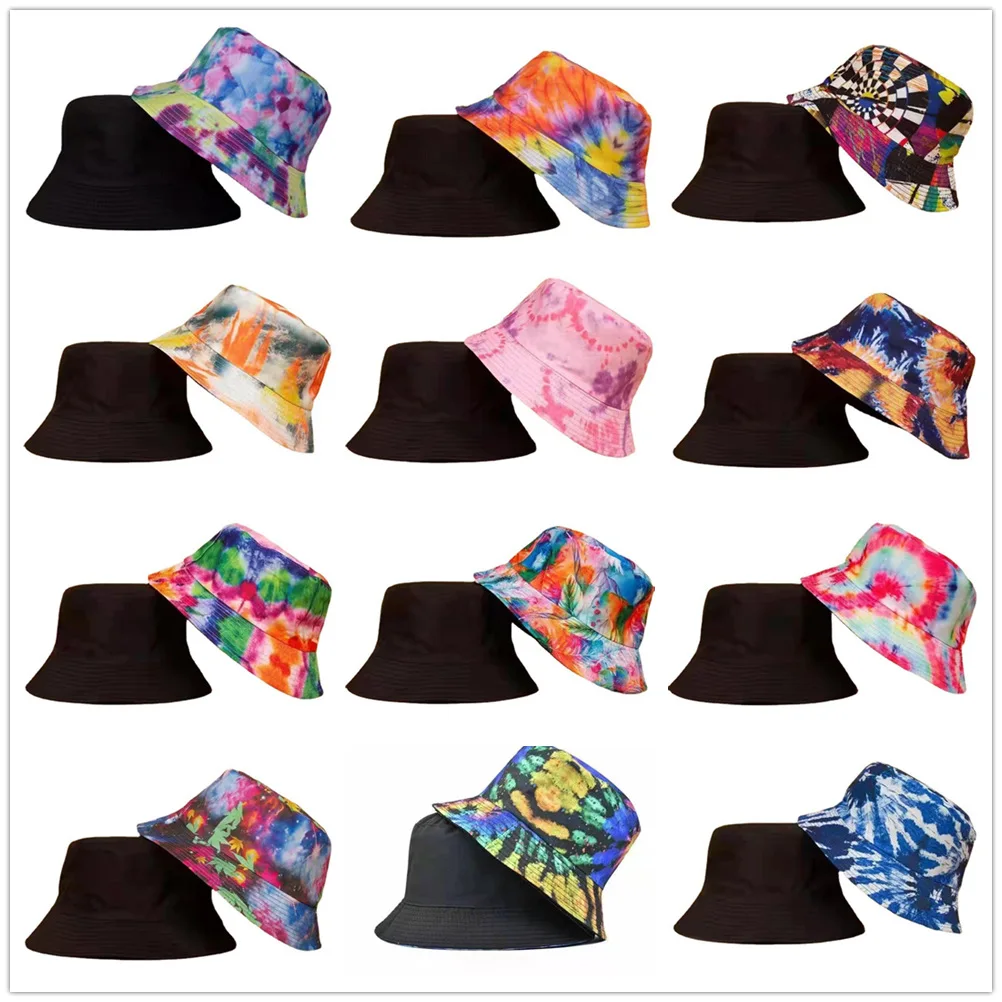 INS Street Graffiti Men\'s Bucket Hat Double-Sided Hip Hop Outdoor Women Caps Beach Sun Protect Fishing Unisex Bonnet Sombreros