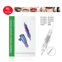 Biomaser 10PCS Revolution Tattoo Needle Permanent Makeup Cartridge Needles For Tattoo Machine Kit Eyebrow Needle 1R,2R,3R,5R 1
