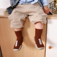 2024 Baby First Shoes Toddler Walker Infant Boys Girls Kids Rubber Soft Sole Floor Barefoot Casual Shoes Knit Booties Anti-Slip 3