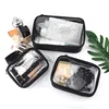 Black Transparent Travel Cosmetic Bag Fashion Waterproof TPU Toiletry Bag New Makeup Storage Bag Clear Zipper Cosmetic Bag 2