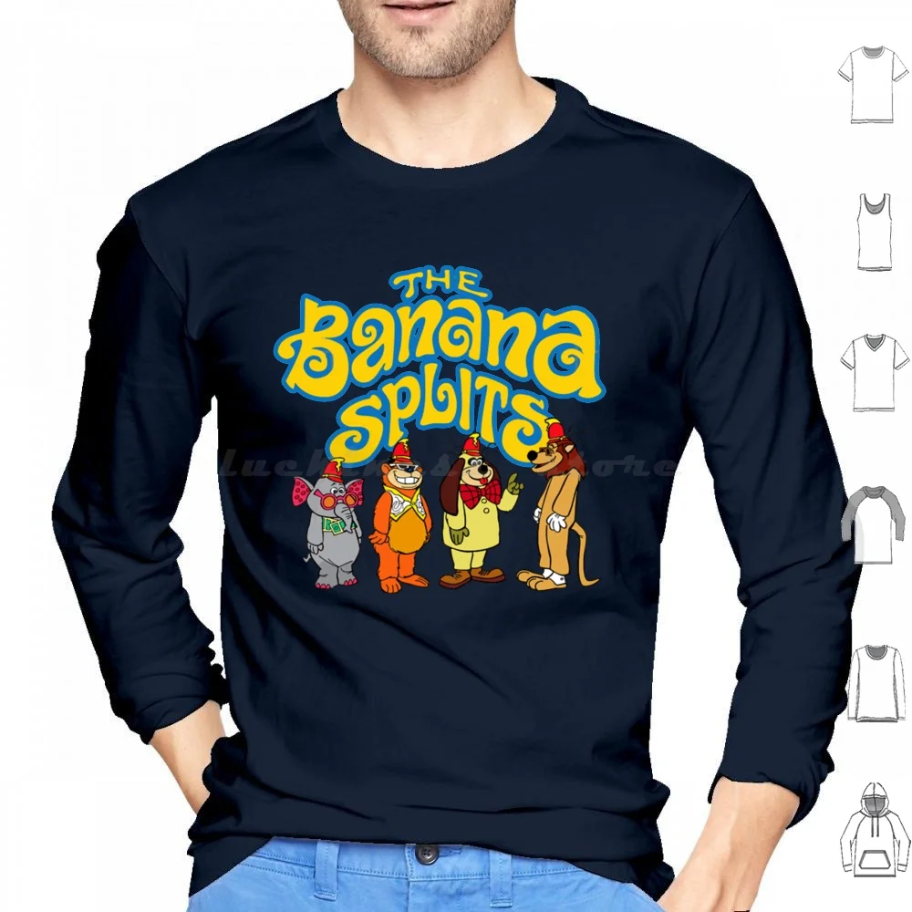 La Banana Divide Camicia Felpe Manica Lunga 70S Animale Banana Banana Divide Cartone Animato Commedia Divertente Per Bambini Divide La Banana