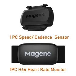 Dual Function Speed & Cadence Bike Sensor with ANT+ & Bluetooth Connectivity (S3 and H64 Sensor)