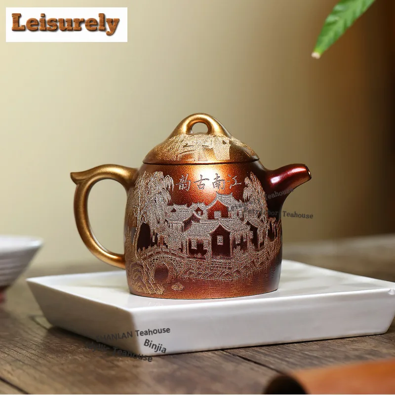 450ml Aesthetic Yixing Purple Clay Teapots Master Handmade X Pot Raw Ore X Mud Kettle with Filter Chinese Zisha Tea Set Cha