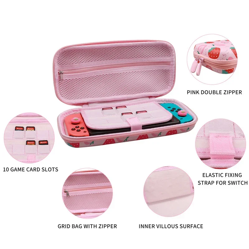 Strawberry Portable EVA Storage Bag For Nintendo Switch Console