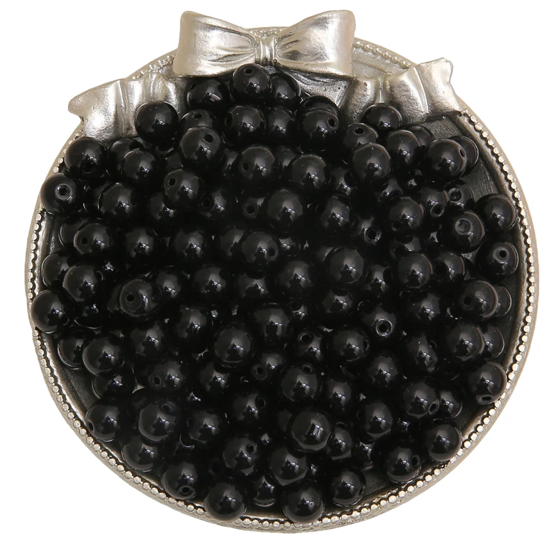 Glossy Jelly Imitation Jade Glass Round Beads – Assorted Sizes for Jewelry Making Supplies