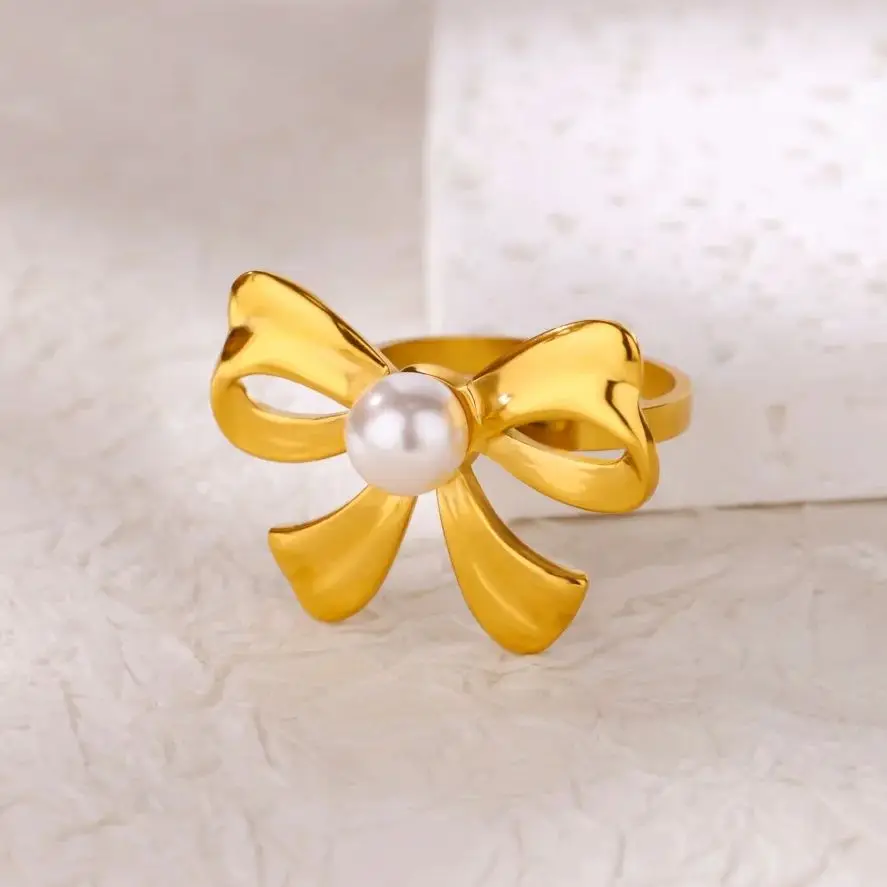 Stainless Steel Bow Rings for Women