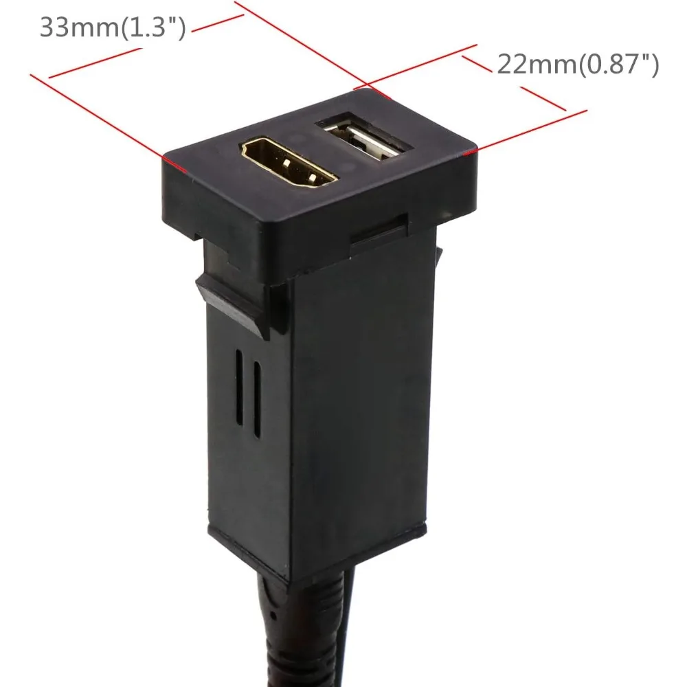 HDMI Socket Mount cabo e QC3.0 carga