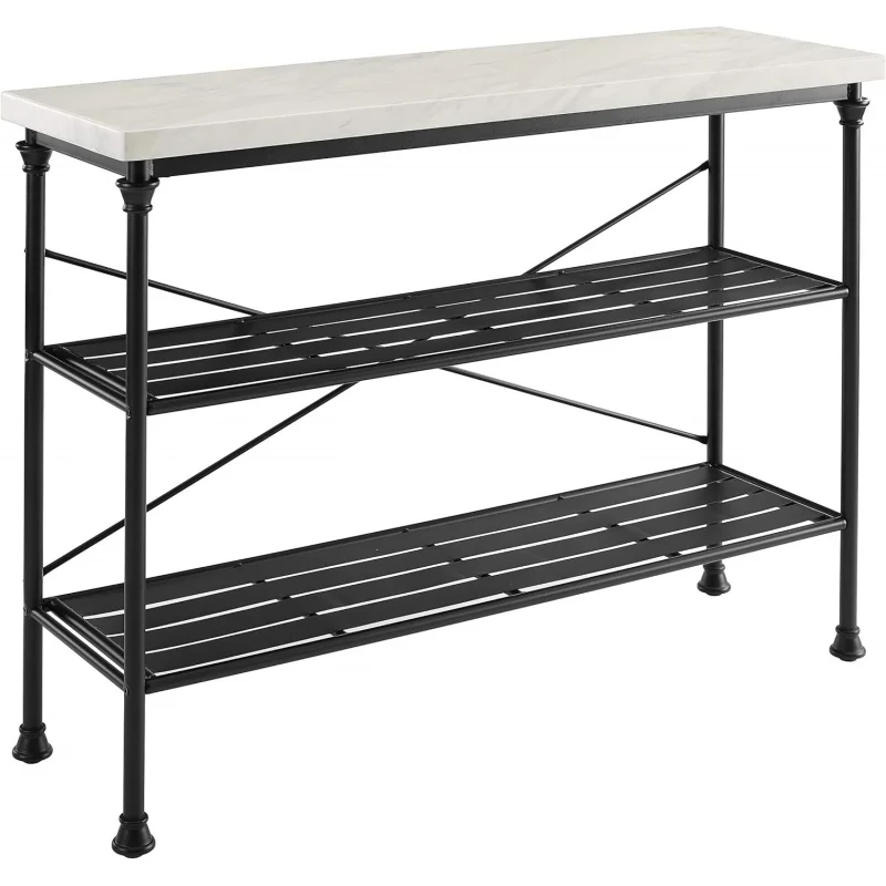 

Crosley Furniture CF6130-MB Madeleine Console Table Steel with Faux Marble Top