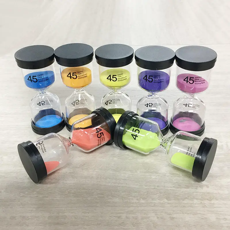 45 Minutes Mini Hourglass Timer Creative Children Do Homework Clean Teeth Sandglass Timer Home Decoration Sand Clock 13*6cm sand timer liquid hourglass timer colored hourglass