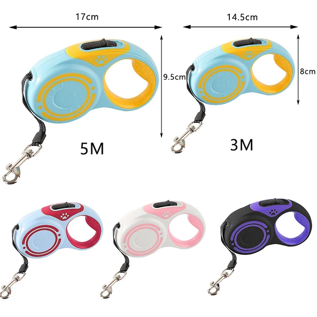 3m 5m Nylon Dog Leash Automatic Retractable Durable Cat Lead Extending Puppy Walking Running Traction Roulette For Small Dogs 3