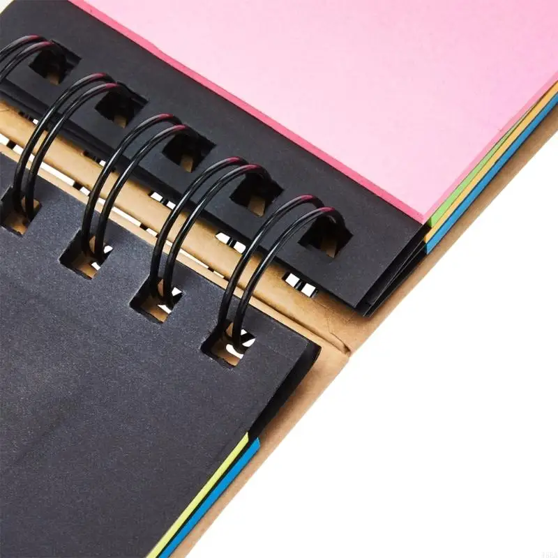 Spiral Notebook with Sticky Notes - Hard Cover Memo Pad for School  Office