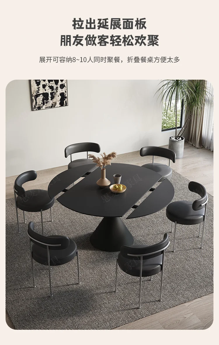 Description Picture 6 of itemRound Extendable Dining Table Modern Wall Console Mobile Table Living Room Balcony Nordic Silla De Escritorio Furniture DWH