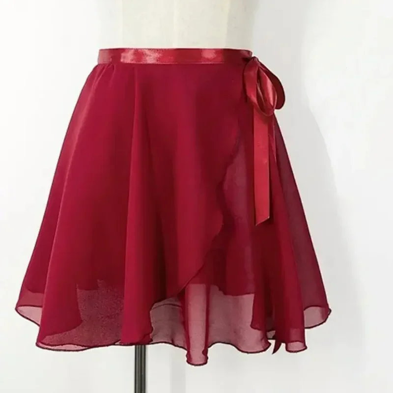 

Ballet Dance Chiffon Skirt Pure Color Floral Print Practice Leotard Ballet Dance Dress Woman Children