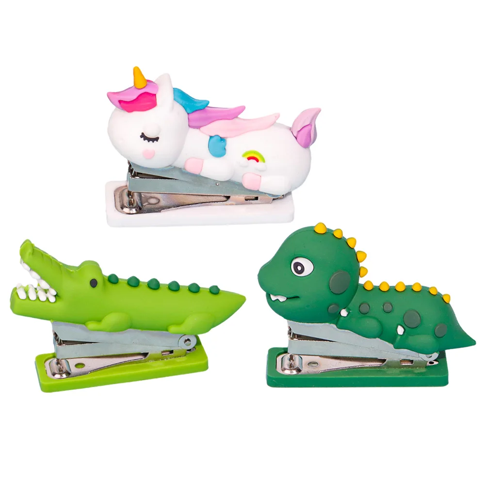 Animal Staplers Cute Crocodile Dinosaur Handheld Mini Portable Cartoon Stitcher