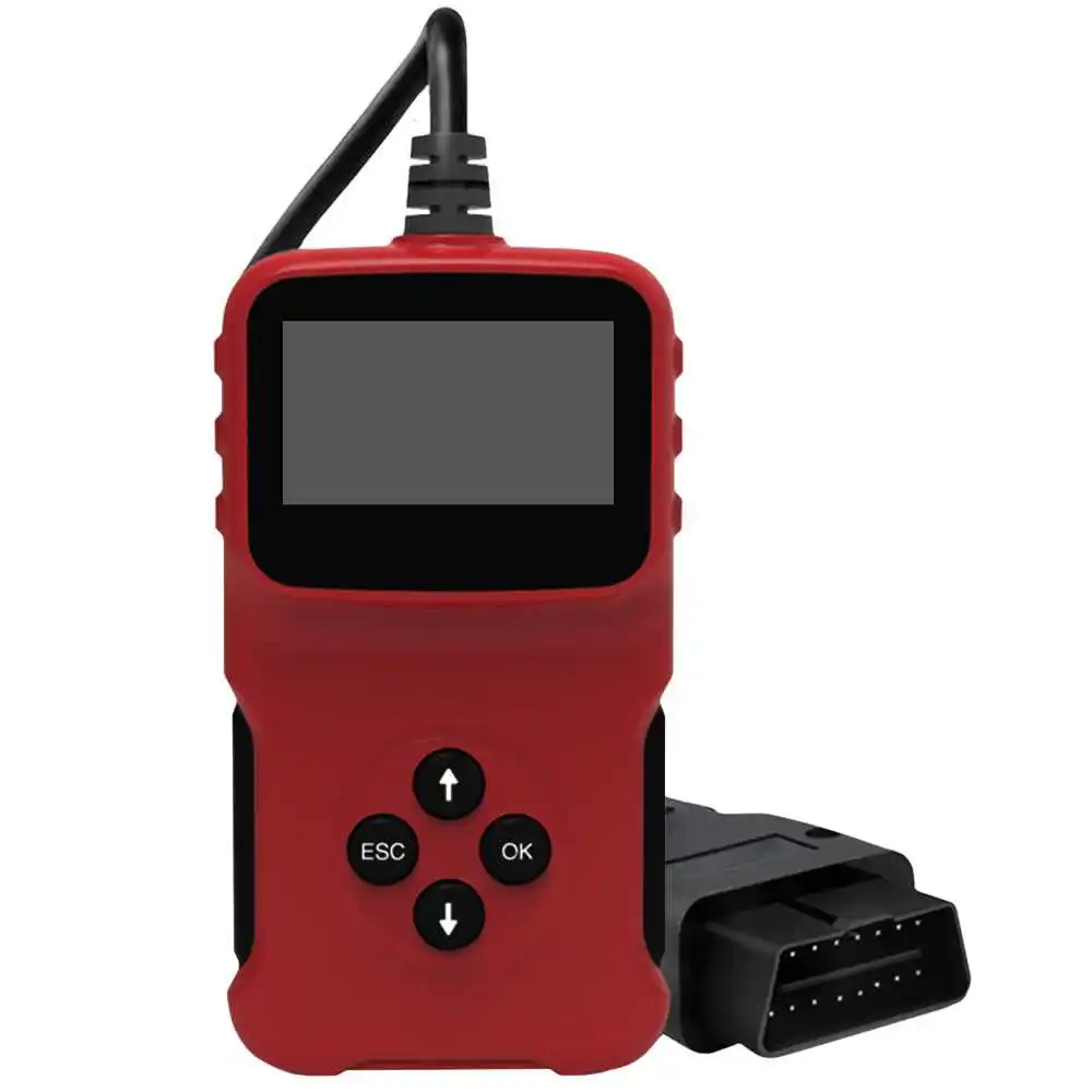 

16 Pin Car Diagnostic Scanner Repair Tool Automotive Erase/Reset Fault Codes Reader with Cable LCD DIsplay Red
