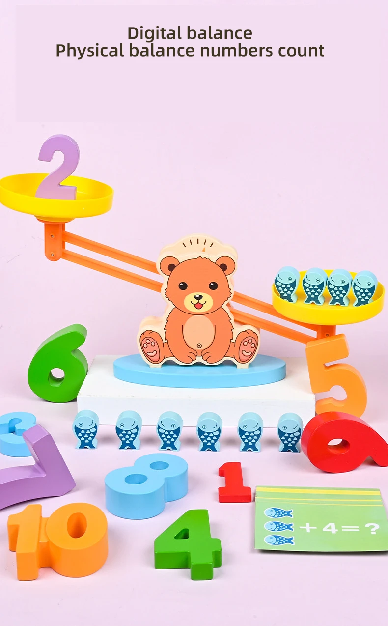 NEW Kids Bear Balance Counting Cool Math Games Toys for 3 4 5 Year Olds Cool  Math Educational Kindergarten Number Learning Gift| | - AliExpress