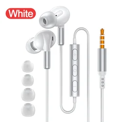 High - Fidelity In - Ear Headphones with Surround Sound and Mic - USB Type C & 3.5mm Wired Earbuds (White 3.5mm)