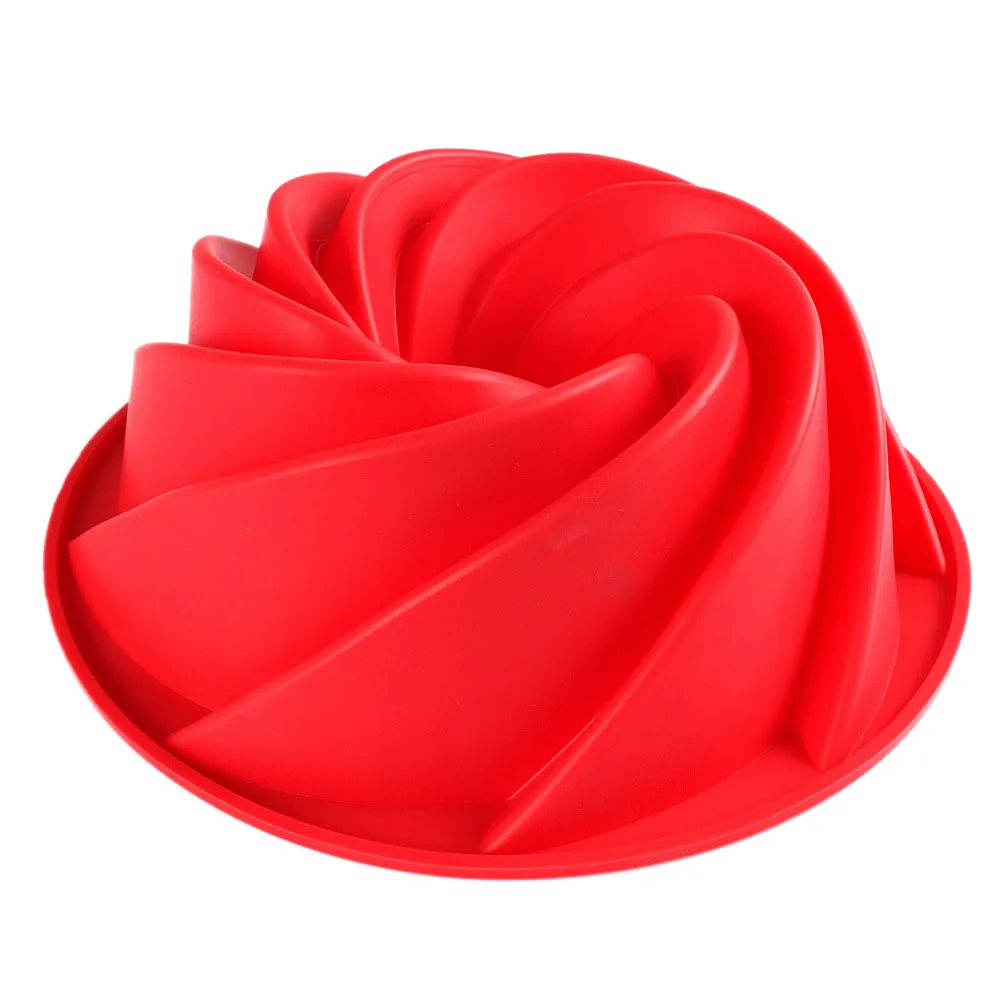 3D Large Spiral Shape Silicone Bundt Cake Pan 10 inch Bread