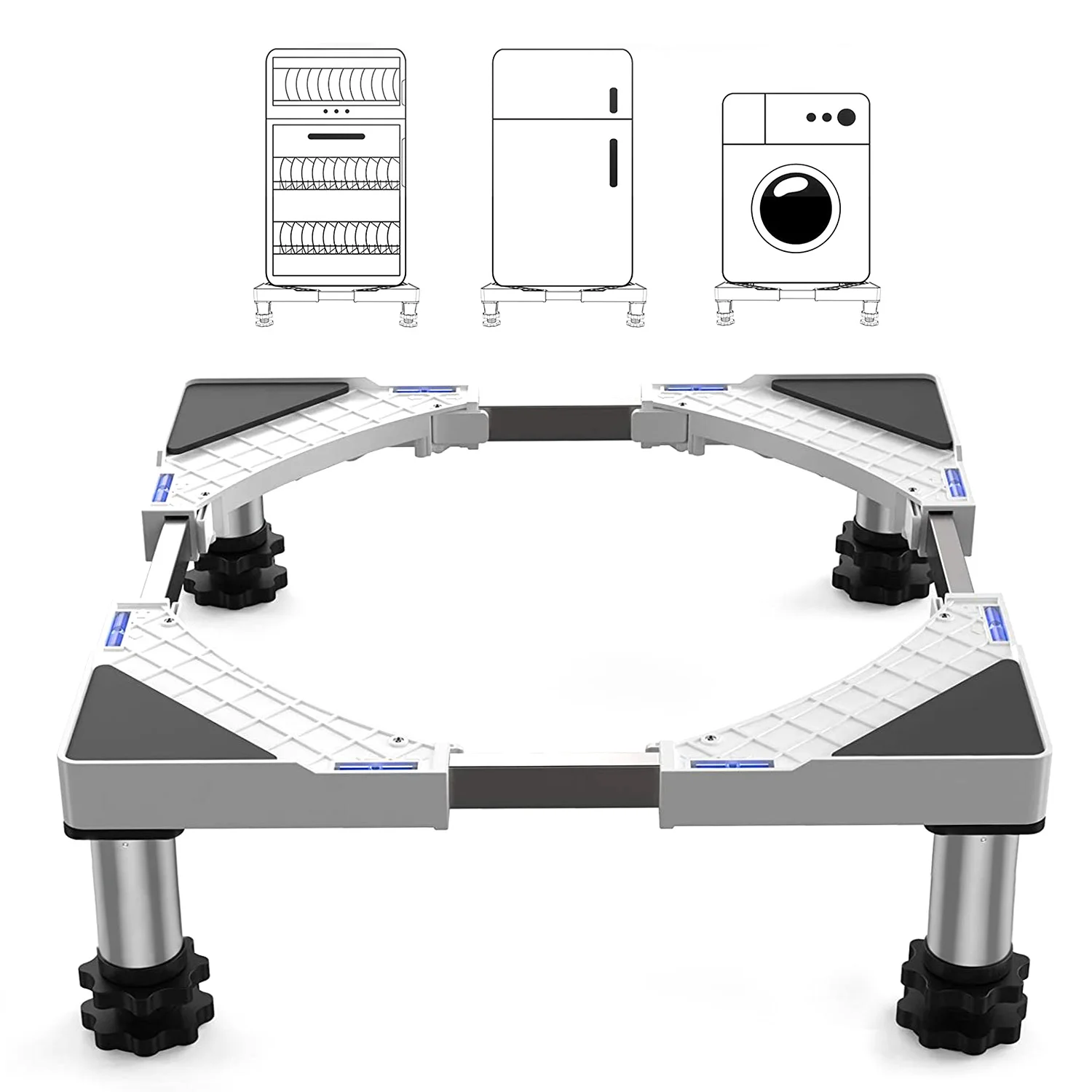 

Stand Washing Adjustable Base 4 43cm-57cm Wheels And Refrigerator Machine Square Tube 350kg Dryer With Load