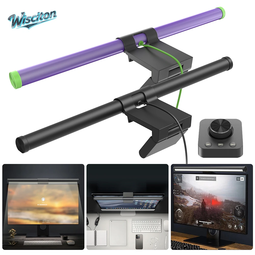 รูปสินค้า โคมไฟ RGB ปรับความสว่าง ป้องกันสายตา สำหรับทำงาน เล่นเกม