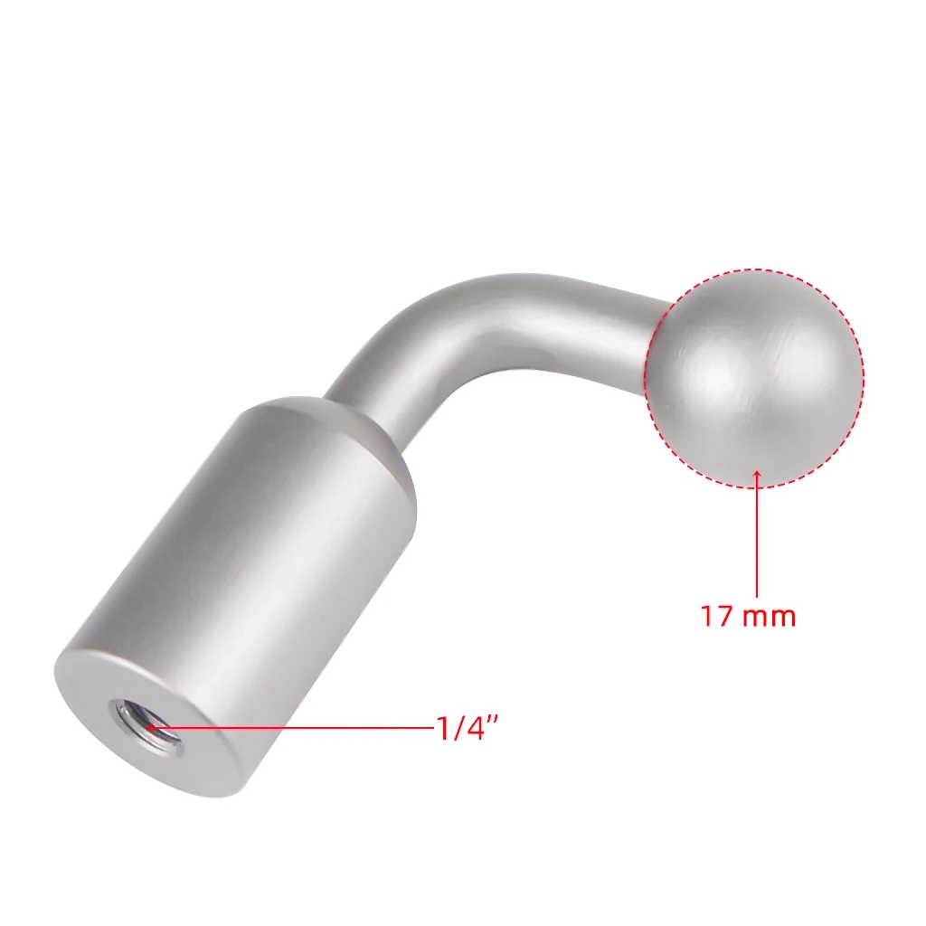 17 mm 17,5 mm Kugelkopf-Adapter für Telefon, Tablet, GPS-Navigator, Halterung, 1/4 Gewinde auf 17 mm Kugelkopf-Stativ-Montagestecker – Detail 2