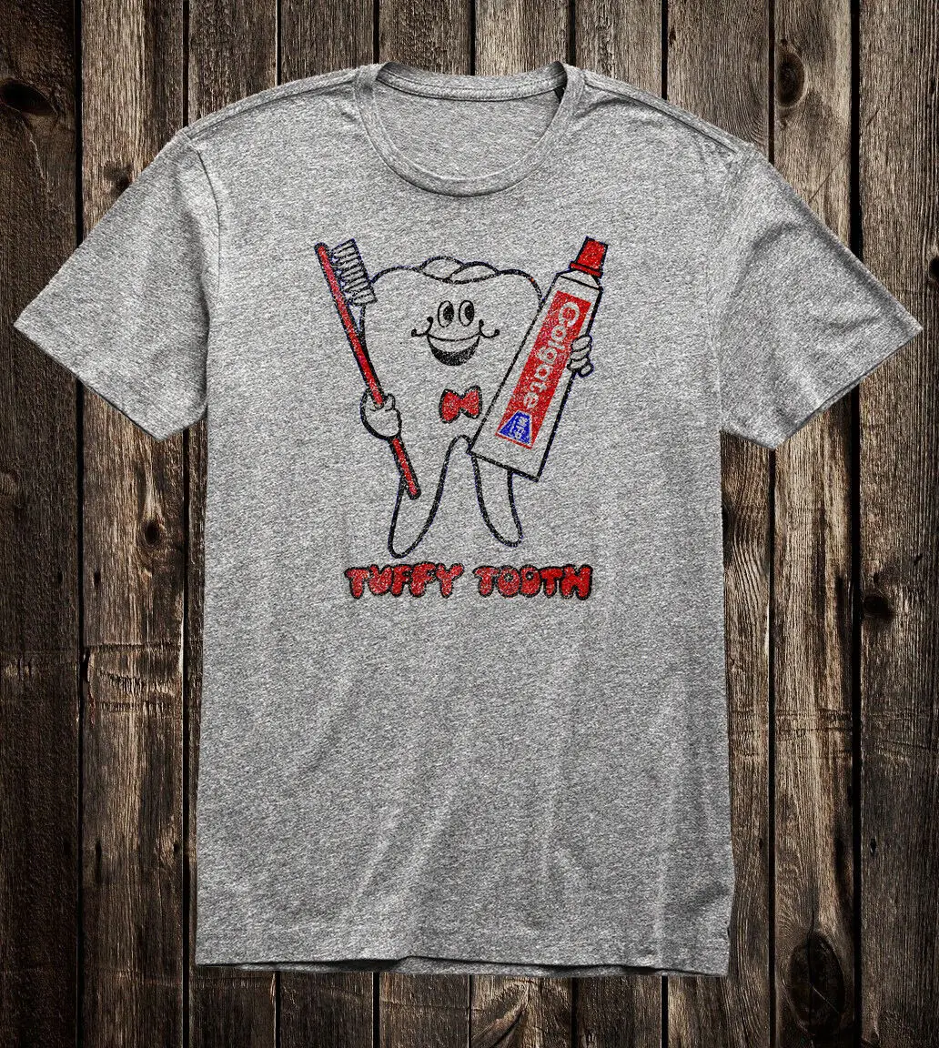Retro Ad Tee T Shirt 60'S 50Vtg Art Novità Tuffy Tooth Colgate Dentifricio