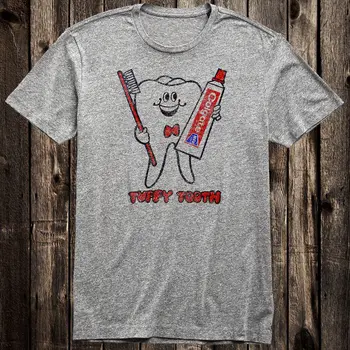 레트로 광고 티 티셔츠, Vtg 아트 노벨티, 턱받이 치약, 60 년대, 50 년대