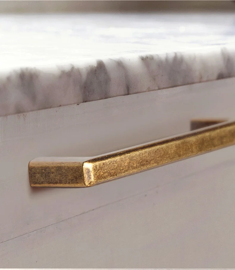 Antique Brass Cabinet Handles Retro Drawer Pulls Vintage Kitchen Hardware Pearl Gray Knobs Dresser Bar Pulls Casual Luxury