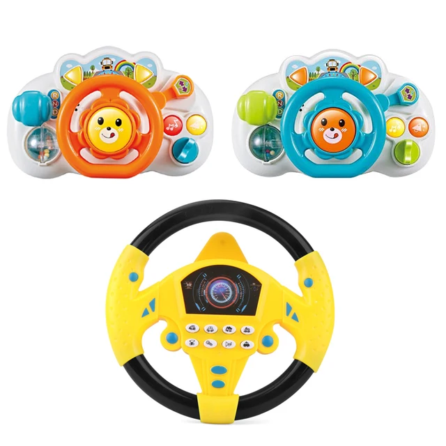 Eletric Simulation Steering Wheel Toy with Light Sound Montessori Educational Musical Copilot Stroller Steering Wheel Baby Toys 1