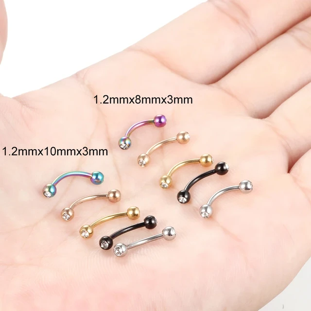 1PC Steel Eyebrow Banana Piercings Curved Barbell Ring Lip Labret Tongue Piercings Daith Helix Earring Piercings Body Jewelry 6