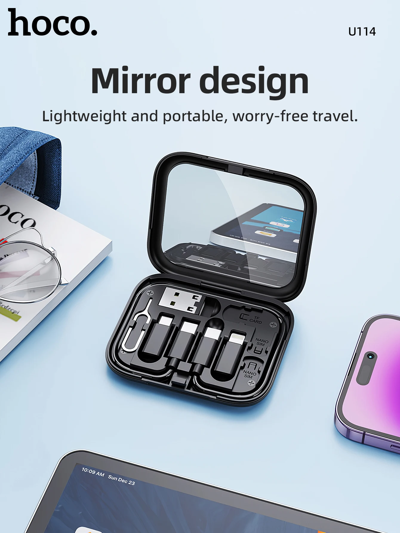 HOCO U114 60W Multifunction Charging Cable Kit with Portable Case