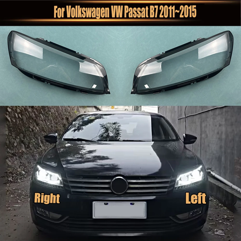 

For Volkswagen VW Passat B7 2011~2015 Headlamp Cover Headlight Shell Transparent Lens Plexiglass Replace Original Lampshade