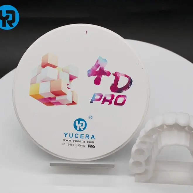 

YUCERA Dental Denture Zirconia Multilayer Block 4D Pro Multilayer 8 Layers Gradient Color and Strength for Dental Lab